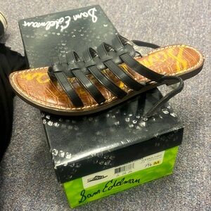 Sam Edelman gladiator sandals black size 7.5 new in box worn once